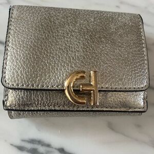 Cole Haan Silver Wallet with Gold Logo